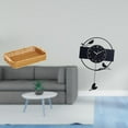 thumbnail image 2 of Cestas de almacenamiento,Cestas de almacenamiento de cocina tejidas con asas hechas a mano,Reloj de pared,Reloj de pared con diseño de pájaro,reloj colgante de acrílico negro,Reloj de pared, 2 of 8