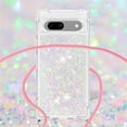 thumbnail image 5 of Long Crossbody Lanyard Clear Case for Google Pixel 7a with Adjustable Neck Strap, Glitter Sparkly Bling Quicksand Phone Cover Cases for Google Pixel 7a QKG Colorful, 5 of 7