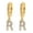 R, variant on Trendy Plated Alphabet Rhinestone Inlaid Hoop Ear Clips Earrings 0.87x0.20in Women's Jewelry Gift