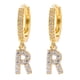 thumbnail image 1 of Xihbxyly Pendientes Delicados, Aros con Iniciales de Diamantes de Imitación Brillantes, Diseño de Letras Del Alfabeto Chapadas En Oro, Accesorio Elegante para Cualquier Atuendo, Ocasiones Especiales,, 1 of 2