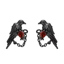 Fogun Gothic Crow Studs Earrings Dark Styles Alloy Allergy Resistant Ear Studs Jewelry for Anime Fan and Trendsetters