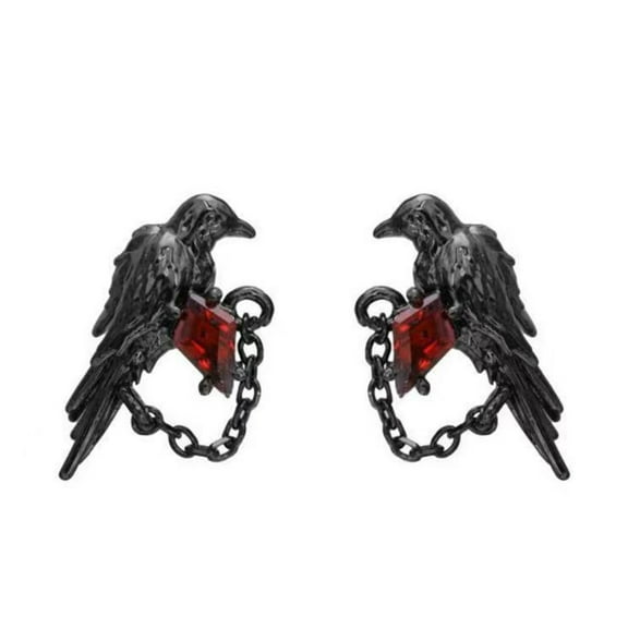 Fogun Gothic Crow Studs Earrings Dark Styles Alloy Allergy Resistant Ear Studs Jewelry for Anime Fan and Trendsetters