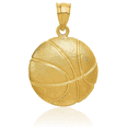thumbnail image 3 of 14K Solid Yellow Gold Basketball Necklace Charm Sports Pendant, 3 of 8