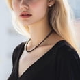 thumbnail image 6 of Yami 5.5-6mm Black Pearl Necklace with Cultured Pearls & Sterling Silver Clasp 18+2in Length Valentine's Day Jewelry Gift, 6 of 10