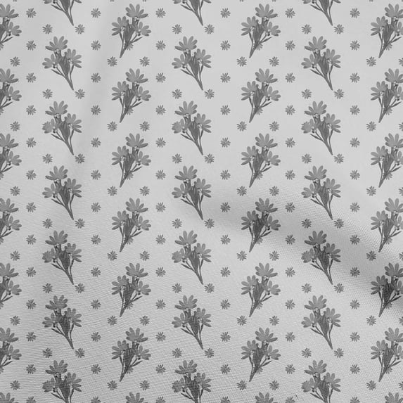 oneOone Georgette Viscose Light Gray Fabric Floral Sewing Craft Projects Fabric Prints By Yard 42 Inch Wide
