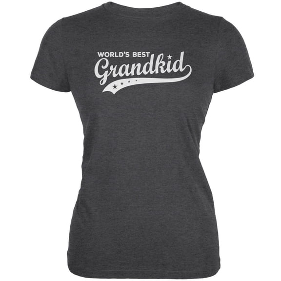 World's Best Grandkid Dark Heather Juniors Soft T-Shirt - Small