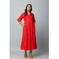 thumbnail image 3 of Dresses for Women Casual Maxi Dress Bell Sleeve All Season Red, 3 of 9