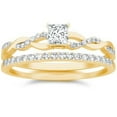 thumbnail image 2 of 2.25 Carat Diamond Moissanite Wedding Set Engagement Ring with 18k Gold Plating, 2 of 3