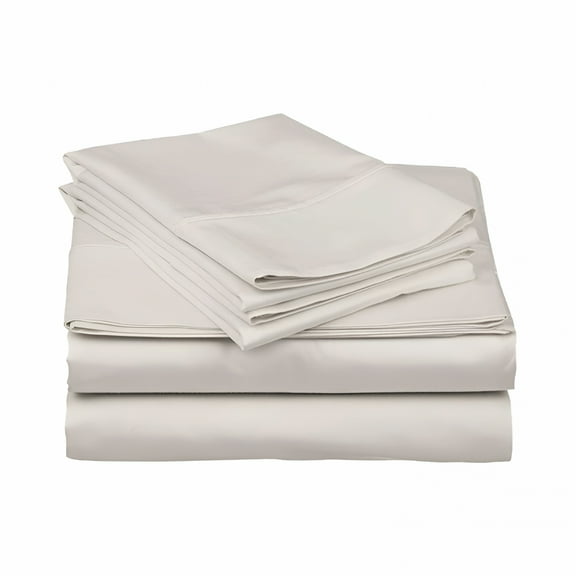 AUQ Luxury Bed Sheets Set-800 Thread Count 100% Egyptian Cotton Sheets-4 Piece Sheet Set Fits Mattress Upto 24 Inch Deep Pocket Sateen Weave for Soft Fitted Sheet-Ivory Solid Cal King Size