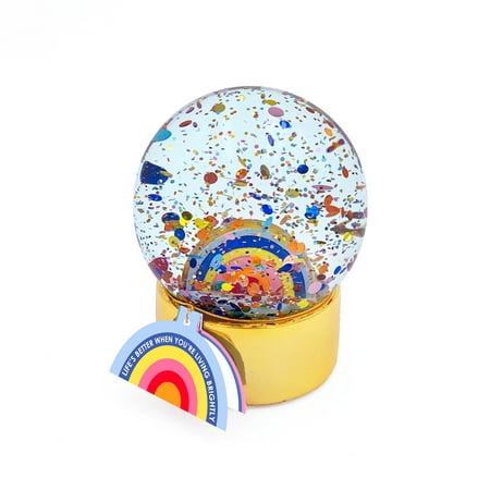 Packed Party 'Living Brightly' Confetti Snow Globe, Party Décor or Giftable
