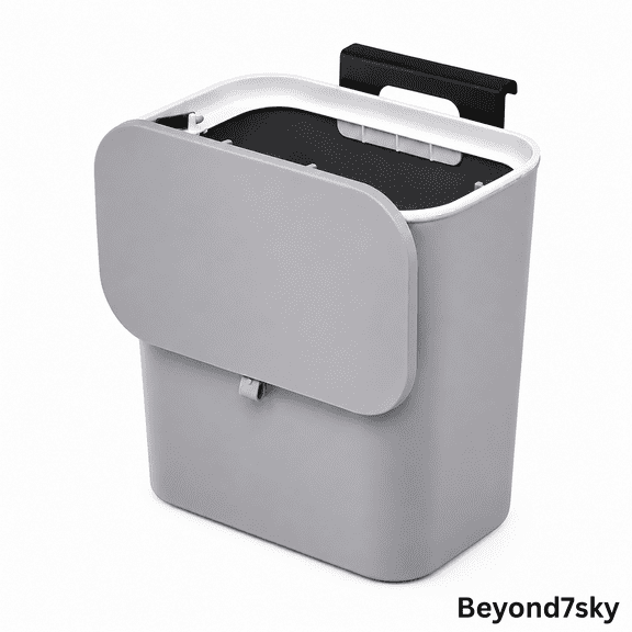 Wall Mounted Trash Can,Door Hanging Kitchen Garbage Bin, Eco-Friendly Durable Plastic Waste Basket, Rectangular Space Saving Design for Bathroom Office Home
