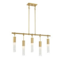 Warm Brass Five Light Linear Chandelier from the Chelsea Collection