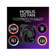 Cooler Master 240 Atmos Stealth High Performance Close-Loop AIO Liquid Cooler, R9|i7 Dual Chamber Pump, Customize Cover, Mobius 120, AMD Ryzen AM5|4, Intel LGA 1851|1700 Platform