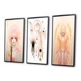 thumbnail image 3 of Designart "Pastel Pink Boho Chic Fashionista" Modern Geometric Framed Wall Art Set Of 3 - Pink Abstract Frame Gallery Wall Set For Home Decor, 3 of 6