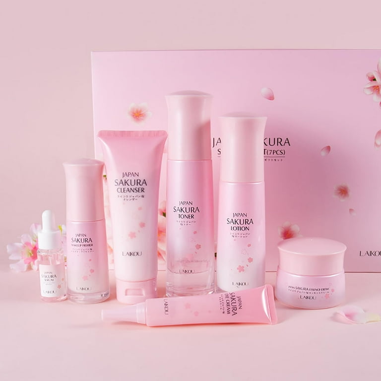 Skin Care Set JAPAN SAKURA Beauty Gift Sets Skin Care Kit with Cleanser, Toner, Lotion, Serum, Eye Cream, Face Cream, Make up Primer Travel Kit for Skin Care Set JAPAN SAKURA Beauty Gift Sets Skin Care Kit with Cleanser, Toner, Lotion, Serum, Eye Cream, Face Cream, Make up Primer Travel Kit for