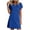Blue, variant on Women's Short Sleeve T-Shirt Dress Summer Round Neck Basic Mini Dress Casual Pleated Beach Dresses Spring Fashion Outfits