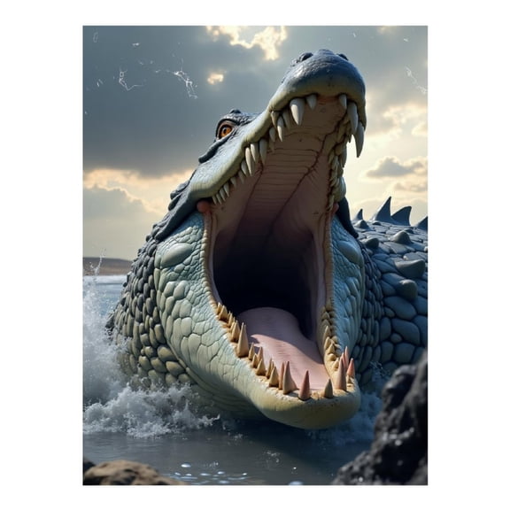 Diamond Art Kit for Adults, Cool Realistic Crocodile Print No.16 Diamond Painting for Adults Beginners, 5D DIY Diamond Art Painting Kits, Colorful Diamond Painting Craft for Home Decor 12x16