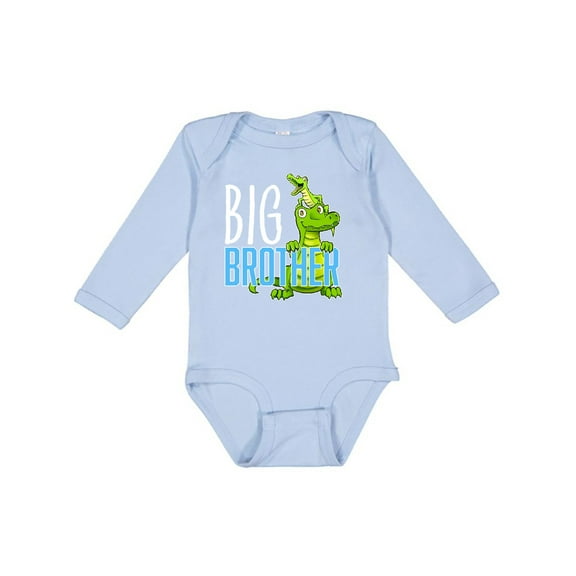 Inktastic Big Brother with Cute Alligators Boys or Girls Long Sleeve Baby Bodysuit