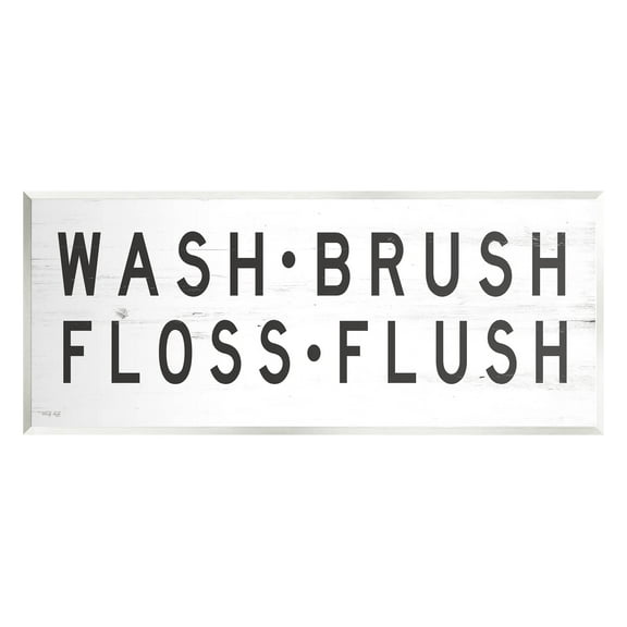 Stupell Industries Wash Brush Floss Flush Bathroom Rules Graphic Art Unframed Art Print Wall Art, Design by Cindy Jacobs