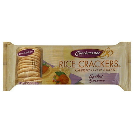Crunchmaster Toasted Sesame Rice Crackers, 3.5 oz, (Pack of 12)
