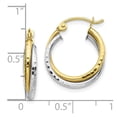 thumbnail image 4 of Diamond2Deal 10K Two-Tone Gold Textured Twist Hoop Earrings for Women (L- 0.75 inch, W- 0.67 inch), 4 of 6