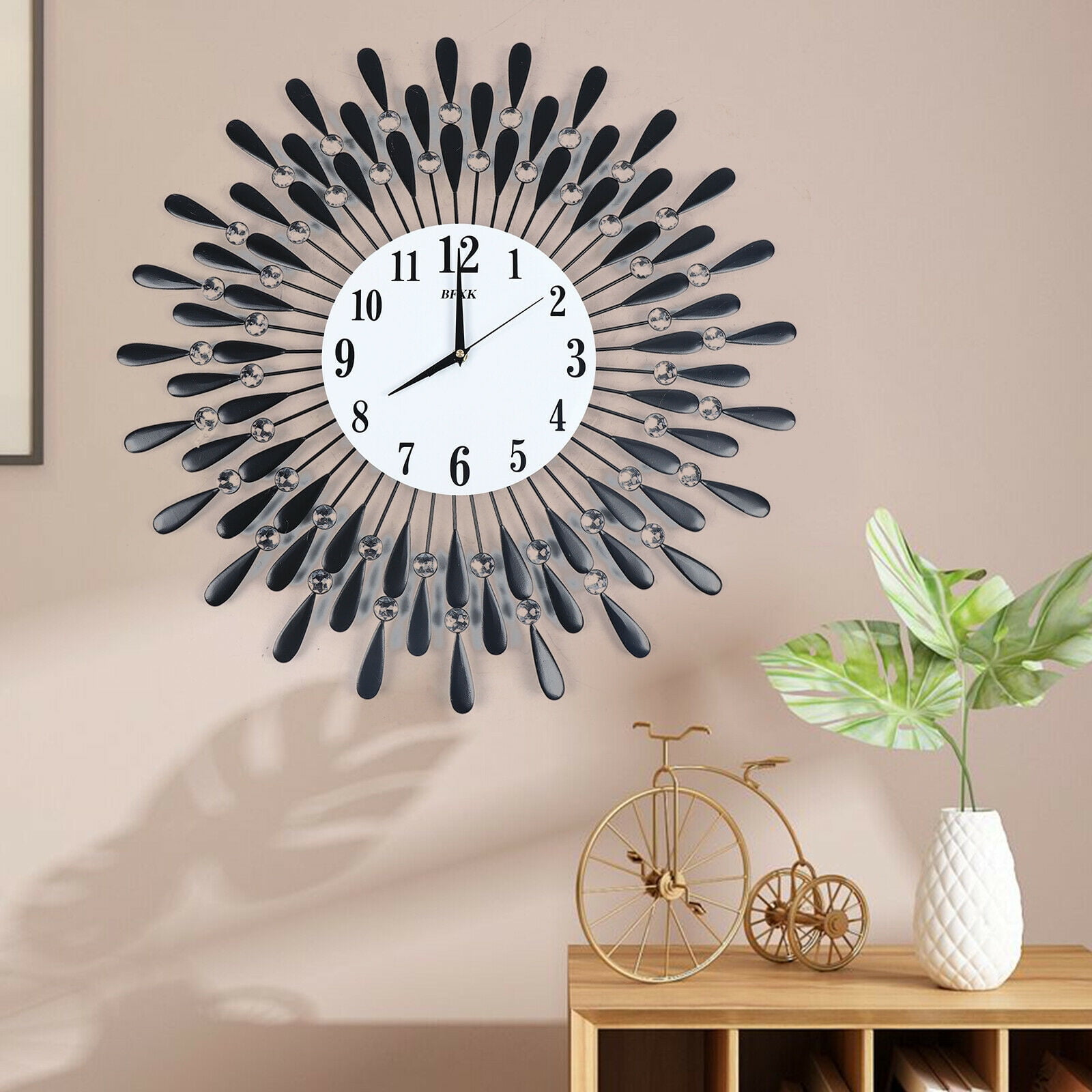Luxury Antique Large Wall Clock 3D Metal Living Room Wall Watch Home Decor