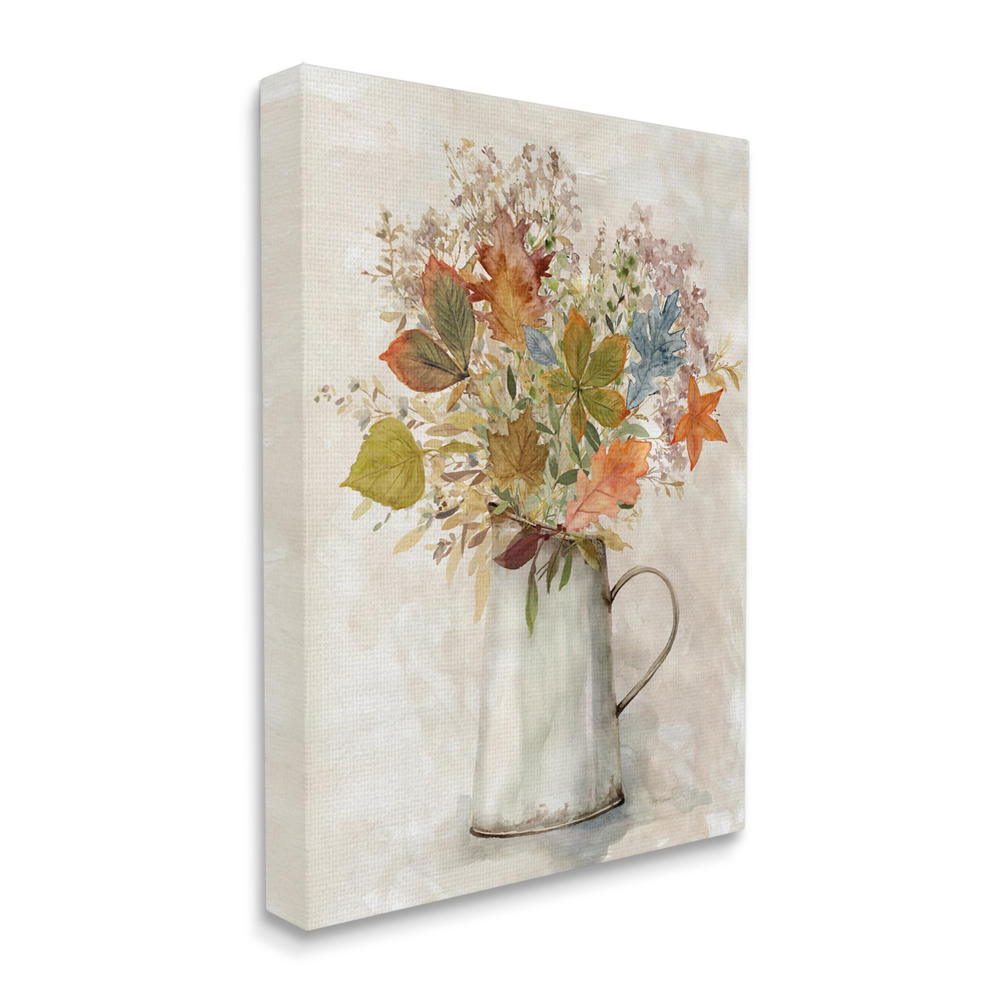 Stupell Industries Fall Florals Country Jug Botanical & Floral Painting Gallery Wrapped Canvas Art Print Wall Art, 24 x 30