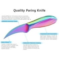 thumbnail image 3 of Birds Beak Paring Knife, 2.5 Inch Peeling Knives with Rainbow Titanium Coated High Carbon Stainless Steel Curved Blade for Fruit and Vegetable Garnishing Cutting, 3 of 4