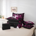 thumbnail image 6 of Erosebridal Unicorn Girls 7-Piece Twin Bedding Sets For Unicorn Lovers,Cute Pink Stars Print Bedding Comforter Set For Kids,Reversible Black, 6 of 7
