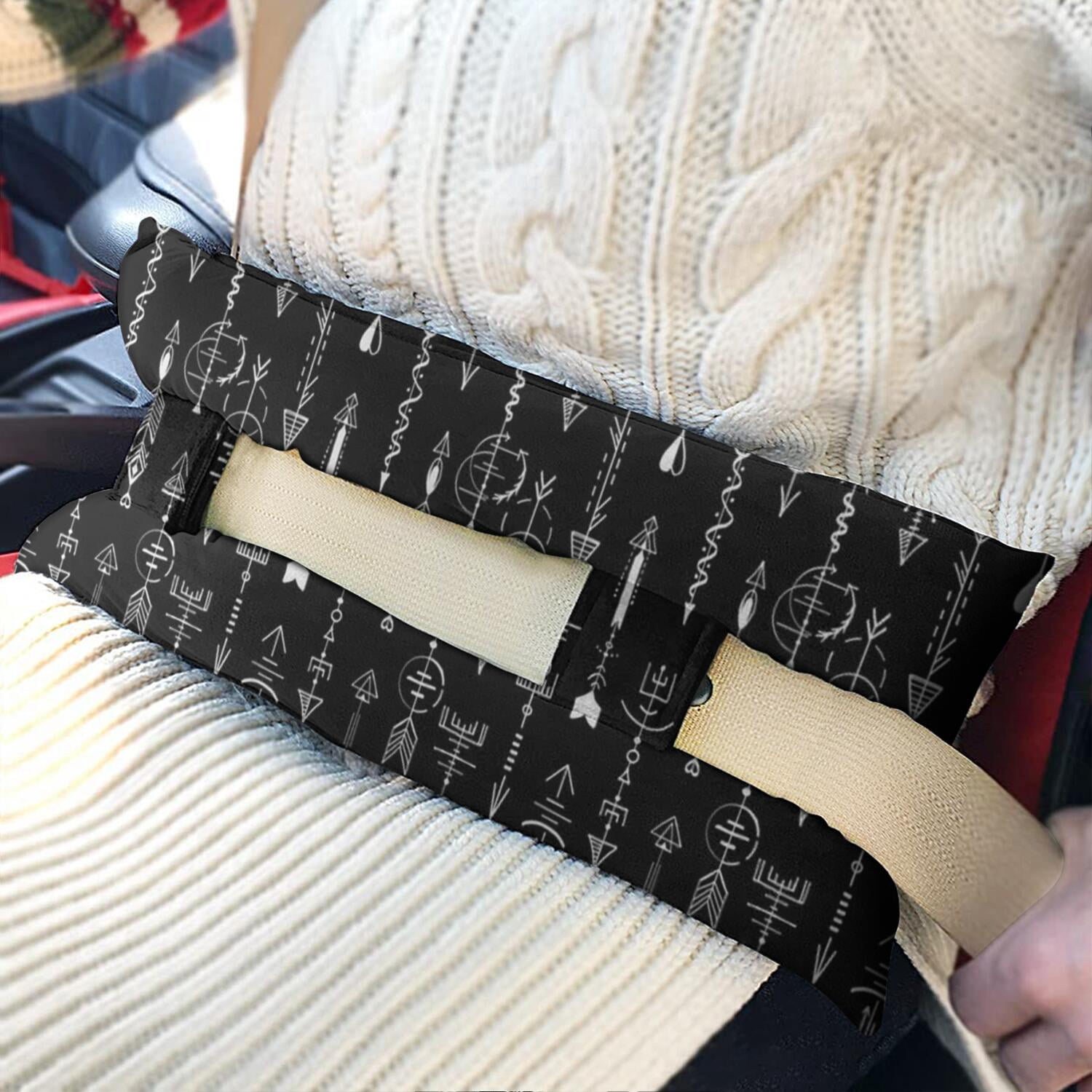 Post-Surgery Seat Belt Pillow Comfortable Mastectomy Cushion for Chemo Port Protection (Abstract Design)