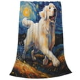 thumbnail image 2 of Honeii Vintage Starry Sky Labrador Print Fleece Blanket - Throw Blanket for Bed, Sofa, Couch, Camping, and Travel , Microplush Ultra Soft Warm Blanket-80"x60", 2 of 7