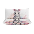 thumbnail image 3 of 3 Pcs Soft Bedding Set, Includes 1 Duvet Cover with Zipper And 2 Pillow Shams,Cute Rabbit Egg King(102"×90"), 3 of 8