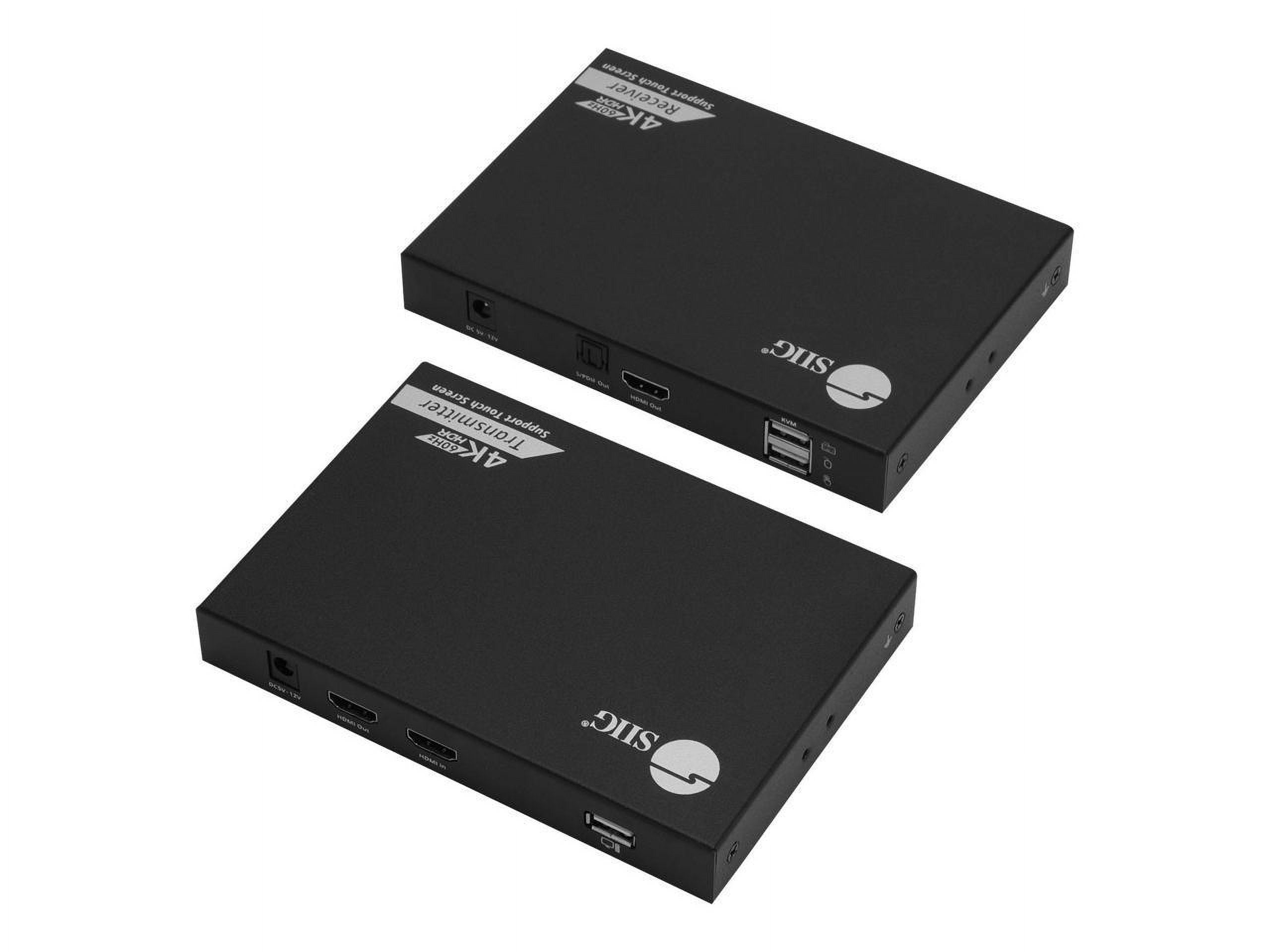 SIIG 4K 60Hz HDR HDMI KVM Over Cat6 Extender with S/PDIF & Touch Screen Support