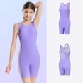 thumbnail image 2 of lnmuld Girls One Piece Swimsuit Sun Rash Guard Seashell Print Kids Toddlers Color:Purple,Size:8-9 Years, 2 of 7