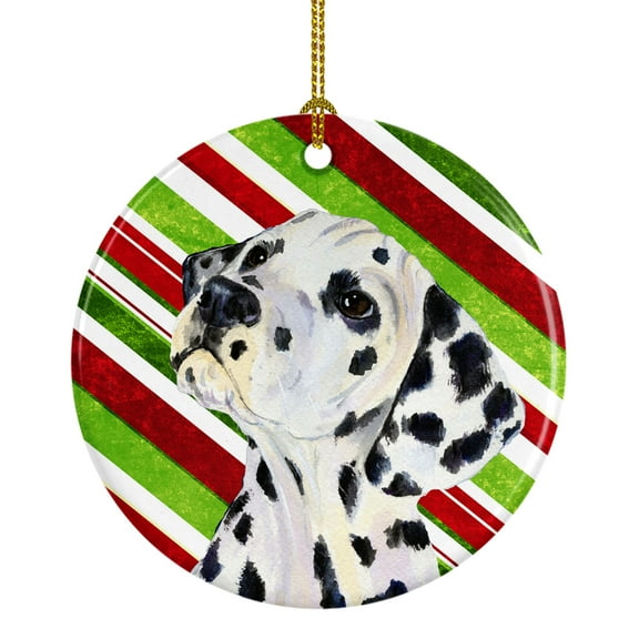 Dalmatian Candy Cane Holiday Christmas Ceramic Ornament SS4561