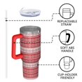 thumbnail image 4 of Red Christmas Geometric Snowflake Pattern Tumbler with Handle and Lid,40oz Double Wall Vacuum Insulated Tumbler,Cups Gift for Women and Men, 4 of 7