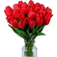 thumbnail image 1 of 15 tulipanes artificiales de seda de tacto real para decoración del hogar, Día de la Madre, primavera, boda, ramos, arreglos florales., 1 of 8