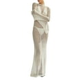 thumbnail image 1 of Gupgi Robe de Plage au Crochet pour Femmes, Robe Longue Dos Nu, Paréos pour Bikini, 1 of 6