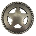 thumbnail image 1 of Set of 6 Rustic Star with Rope Drawer Cabinet Knobs in Old Silver, 1 of 7