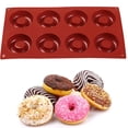 thumbnail image 3 of Donut Mold 8 Slots Silicone Non-Stick Silicone Doughnut Pan Heat Resistant Baking Donut Pan Multifunctional Reusable Donut Mold Mini Donut Pan for Donut Cake Biscuit Bagels, 3 of 11
