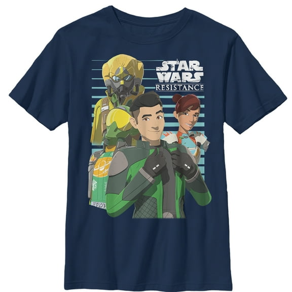 Boy's Star Wars Resistance Favorite Characters Graphic Tee Navy Blue X Large