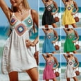 thumbnail image 3 of Robe de Plage à Motif Coloré Col en V, Crochet à la Main design Creux, Robe bikini Respirante, 3 of 5