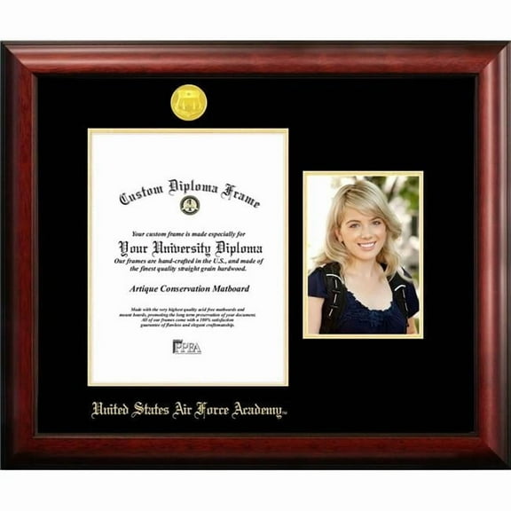 Campus Images CO994PGED-8511 11 x 8.5 in. United States Air Force Academy Gold Embossed Diploma Satin Mahogany Frame with 5 x 7 in. Portrait