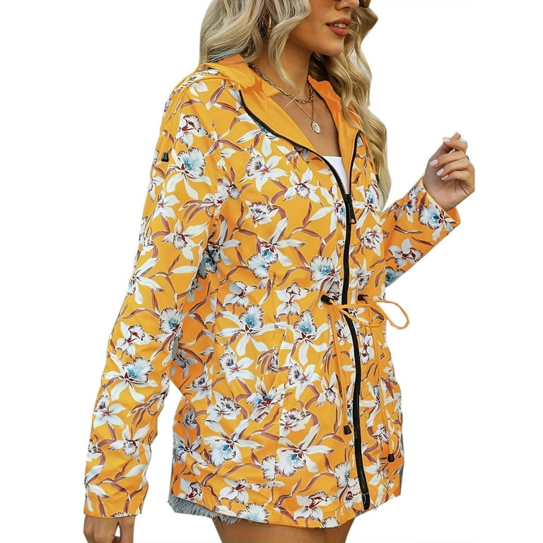 Veste De Pluie CMP Femme 176 Jaune Motif Floral