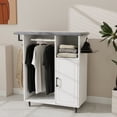 thumbnail image 3 of Rolling Ironing Cart with Compact Storage Cabinet & Mobile Ironing Board - Space-Saving Solution for Laundry Room, Bedroom & Closets - White, 3 of 9