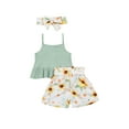 thumbnail image 4 of Kids Baby Girl Summer Outfit Cotton Pink Tank Crop Top Floral Shorts Bow Clothes 2pcs Set, 4 of 8