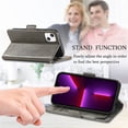 thumbnail image 4 of Case for iPhone 13 Cover Leather Wallet Folio Case Book Design Flip Magnetic Closure - Grey, 4 of 5