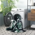 thumbnail image 4 of SAFAVIEH Malibu Keiran Leaves Polyester Area Rug, Black/Green, 6' x 9', 4 of 12