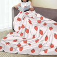 thumbnail image 6 of Honeii Strawberry Print Fleece Blanket - Throw Blanket for Bed, Sofa, Couch, Camping, and Travel , Microplush Ultra Soft Warm Blanket-50"x40", 6 of 7