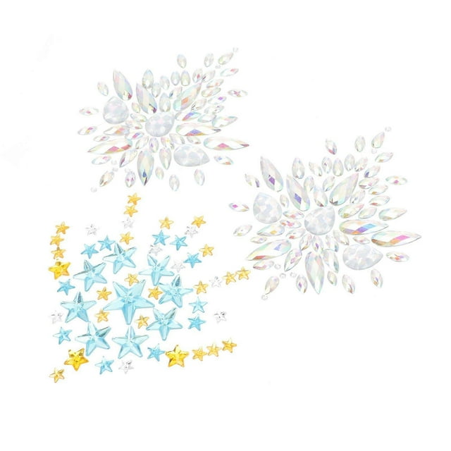 Chest Stickers Rhinestones Body Jewels Stick Festival Body Decoration 2Sets